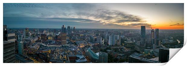 Manchester Sunset Print by Apollo Aerial Photography