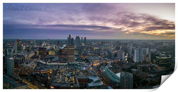 Manchester Dusk Print by Apollo Aerial Photography