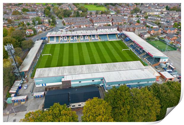 Spotland Stadium Rochdale Print by Apollo Aerial Photography