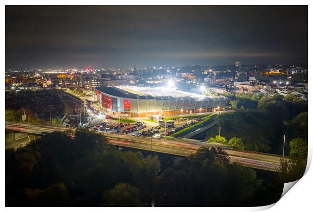 Rotherham United Game Night Print by Apollo Aerial Photography