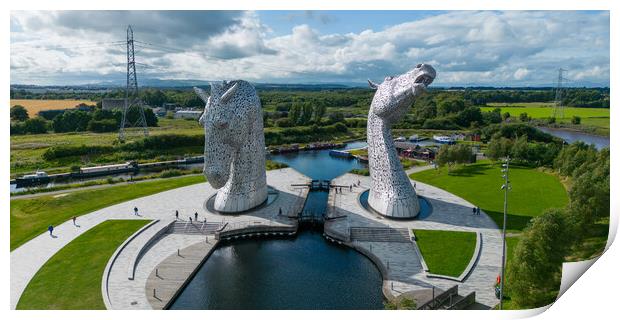 The Kelpies From The Air Print by Apollo Aerial Photography