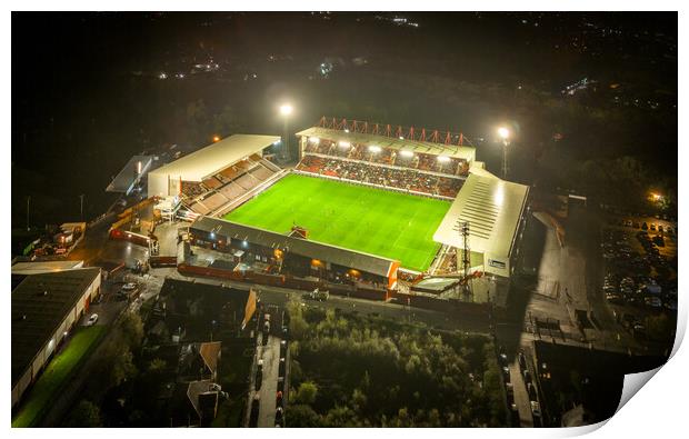 Oakwell Under the Lights Print by Apollo Aerial Photography