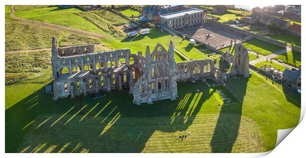 Whitby Abbey shadows  Print by Apollo Aerial Photography