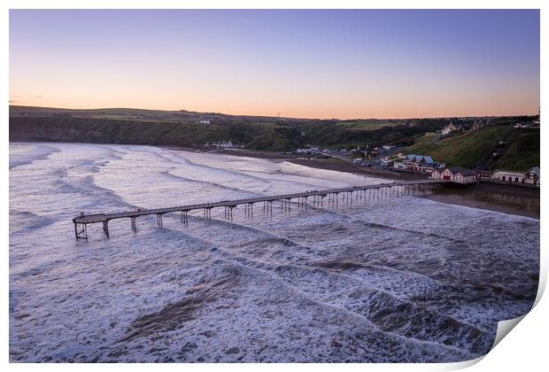 Saltburn by the Sea Dawn Print by Apollo Aerial Photography
