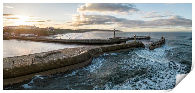 Whitby Harbour Walls Print by Apollo Aerial Photography