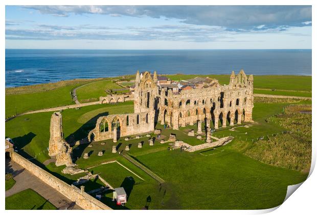 Whitby Abbey by Drone Print by Apollo Aerial Photography