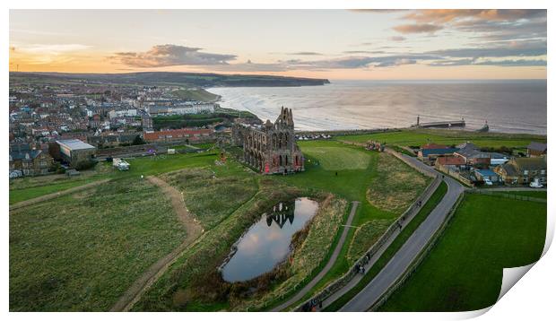 Whitby by Drone Print by Apollo Aerial Photography