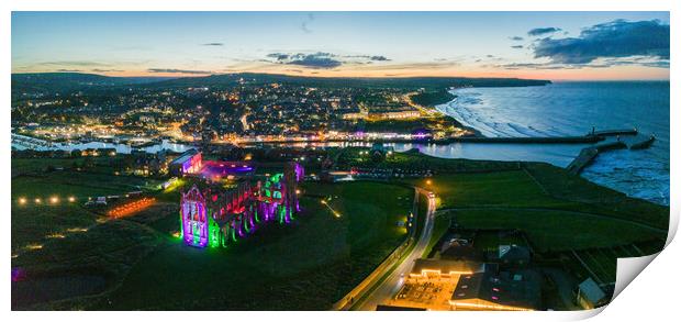 Whitby by Night Print by Apollo Aerial Photography