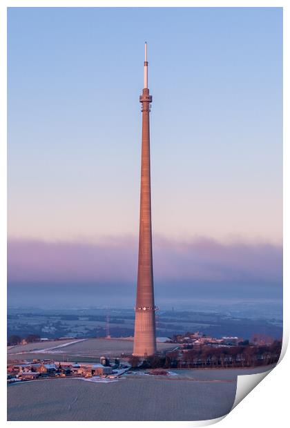 Emley Moor TV Transmitter Print by Apollo Aerial Photography