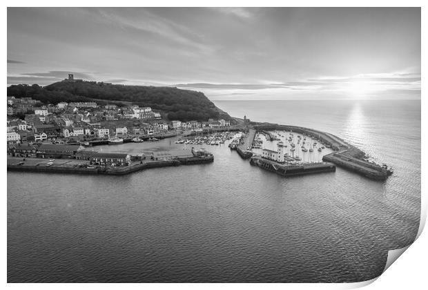 Scarborough in Black and White Print by Apollo Aerial Photography