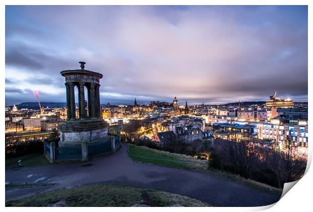 Edinburgh Skyline at Night Print by Apollo Aerial Photography