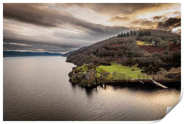 Urquhart Castle Sunset Print by Apollo Aerial Photography