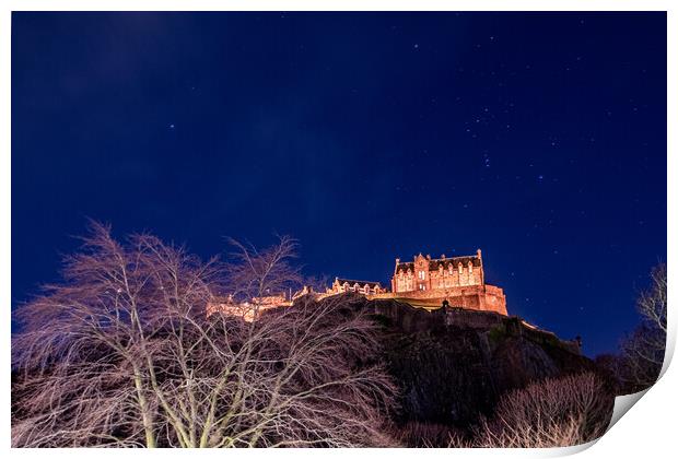Edinburgh Castle Starry Night Print by Apollo Aerial Photography