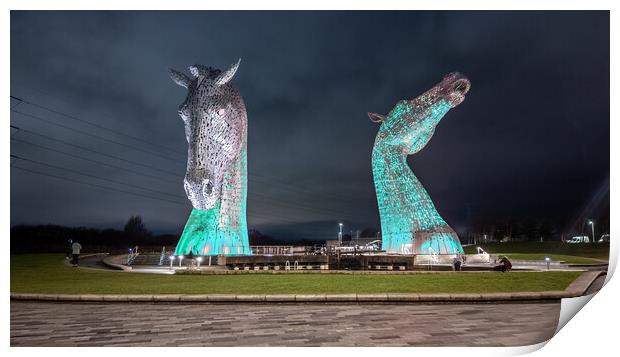 The Kelpies Falkirk Print by Apollo Aerial Photography