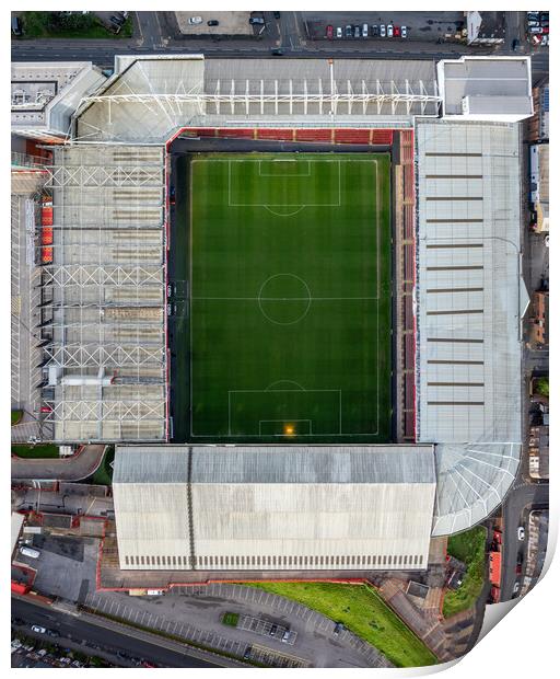 Bramall Lane Top Down View Print by Apollo Aerial Photography