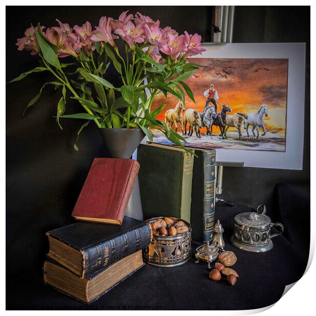 Abstract Horses and Flowers Print by Horace Goodenough
