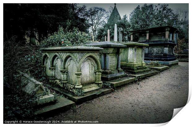 Highgate Cemetery Print by Horace Goodenough