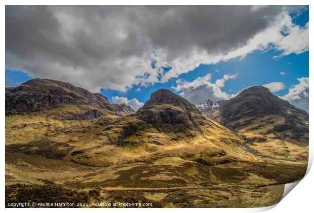 The Three Sisters of Glencoe Print by Pauline Hamilton