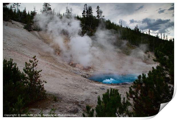 Blue Geyser Print by Vafa Adib