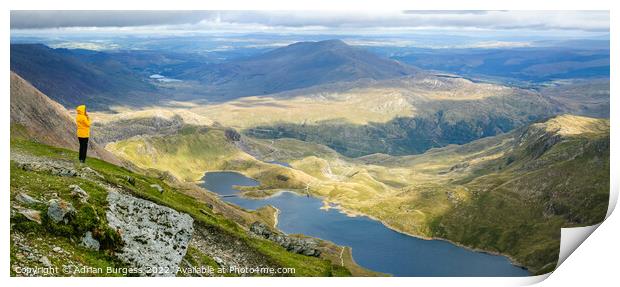 On Top of the World in Snowdon Print by Adrian Burgess