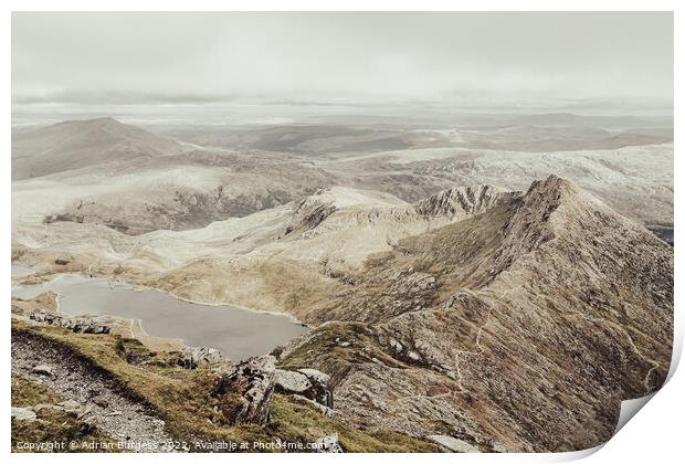 Between Crib Goch and a Hard Place Print by Adrian Burgess