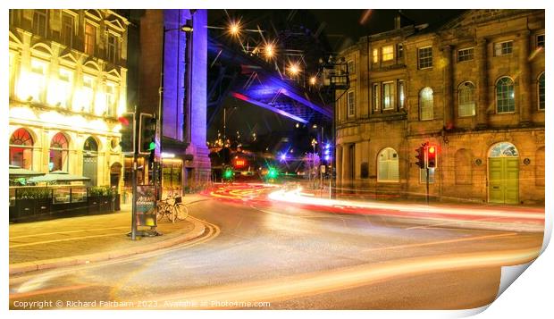 Light Trails Print by Richard Fairbairn