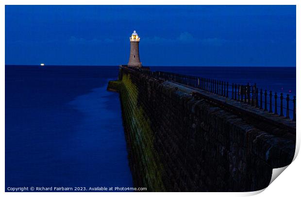 Tynemouth Pier Print by Richard Fairbairn