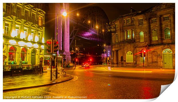 Newcastle Quayside Print by Richard Fairbairn