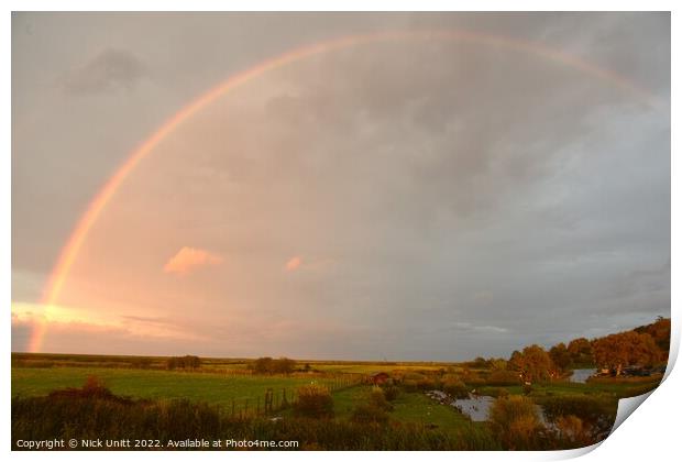 Rainbow over Blakeney Marshes Print by Nick Unitt
