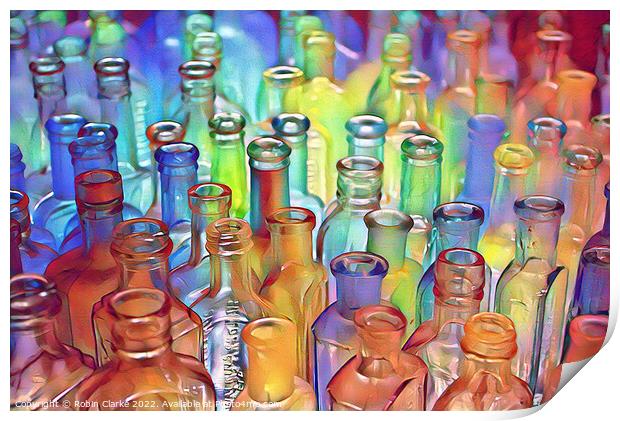 Old bottle Popart Print by Robin Clarke