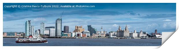 Liverpool waterfront with boat Print by Cristina Pascu-Tulbure