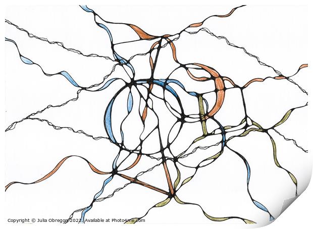 Hand-drawn neurographic illustration Print by Julia Obregon