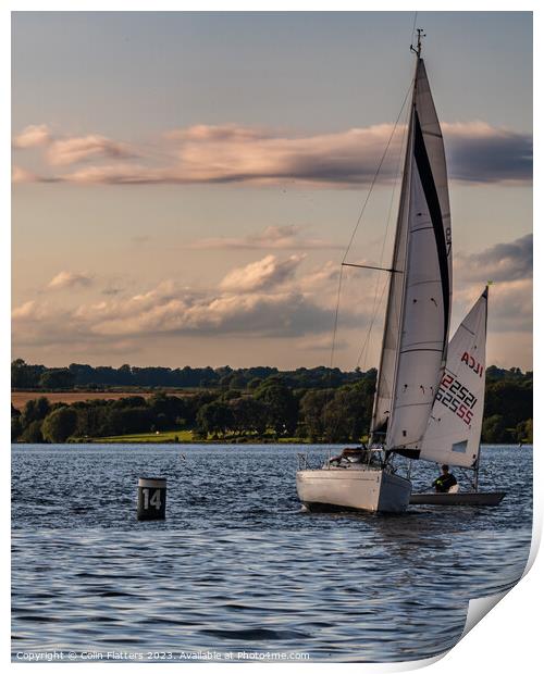 Rounding the marker buoy Print by Colin Flatters