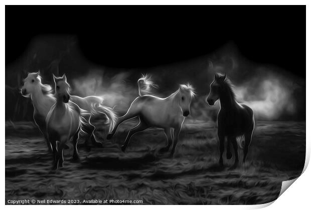 Crazy Horses Print by Neil Edwards