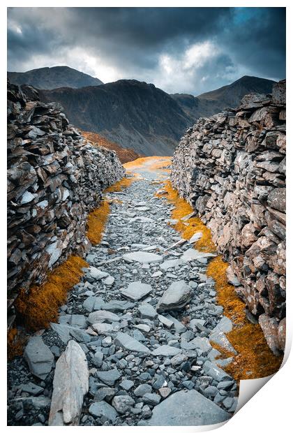 Slate path leading to Hay Stacks Fell Print by Alan Wise