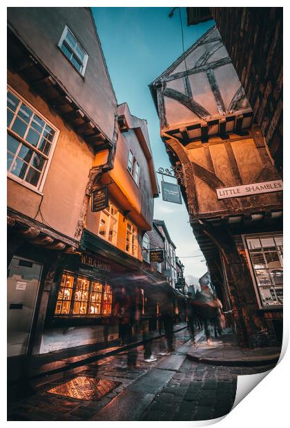 The Shambles at dusk, York Print by Alan Wise
