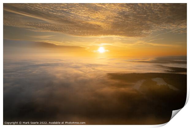 Sunrise above Rolling fog. Print by Mark Searle