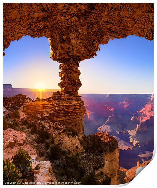 The Sun Sets over the Grand Canyon Print by Dina Rolle