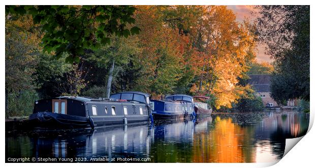 Kennet and Avon Canal in Autumn Print by Stephen Young