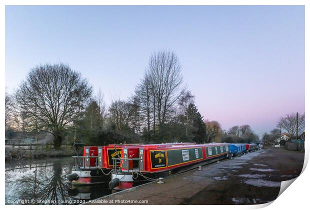 Narrow Boats Print by Stephen Young