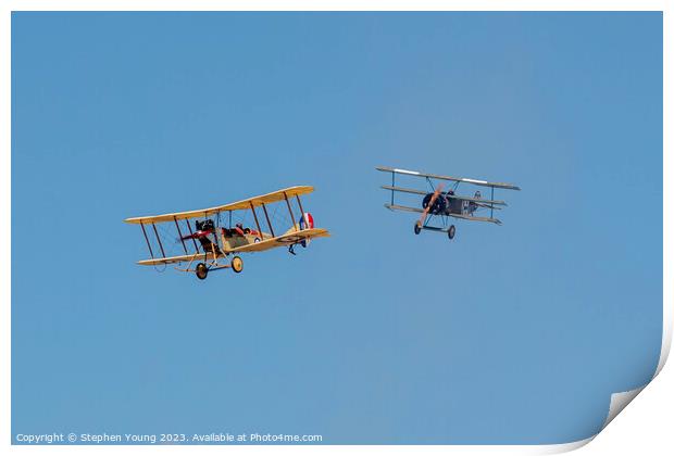 Vintage Biplane and Triplane Print by Stephen Young