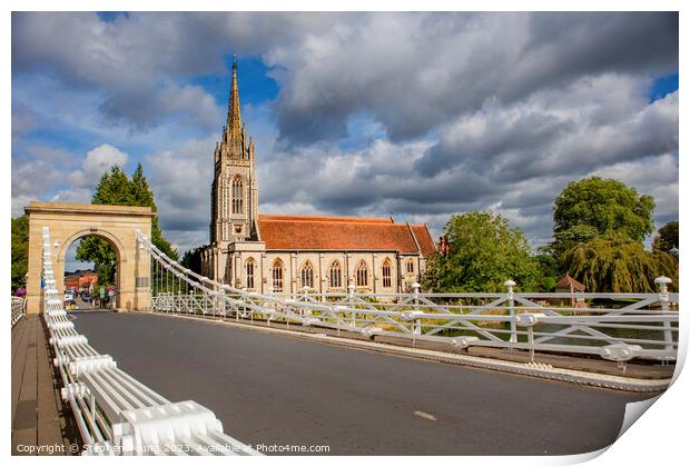 All Saints Church from Marlow Bridge England Print by Stephen Young