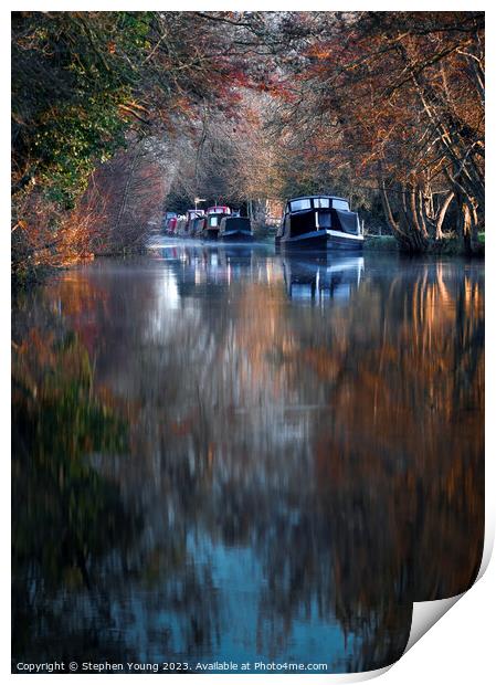 Transitional Beauty: Kennet and Avon Canal in Late Autumn Print by Stephen Young