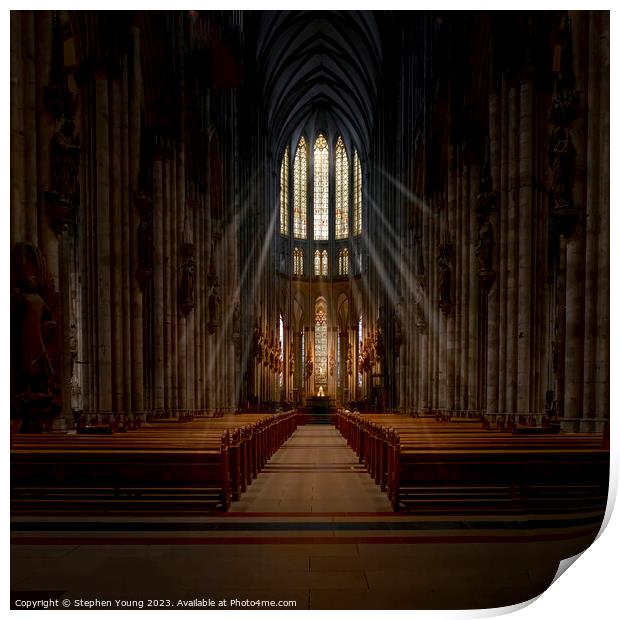 Gothic Light - Cologne Cathedral, Germany Print by Stephen Young