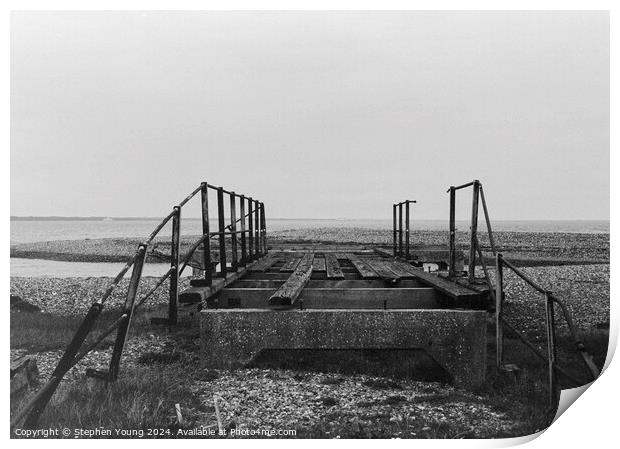 Abandoned Old Pier/Jetty for Landing Boats Print by Stephen Young