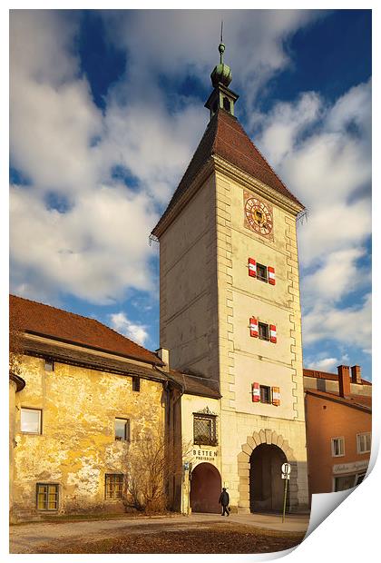 Ledererturm Gate Tower, Wels, Austria Print by David Roossien