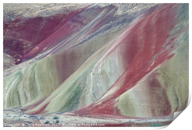 Painted Layers, Painted Hills of Oregon, USA Print by David Roossien