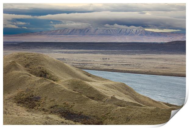 White Bluffs, Clearing Winter Storm, Hanford Reach Print by David Roossien