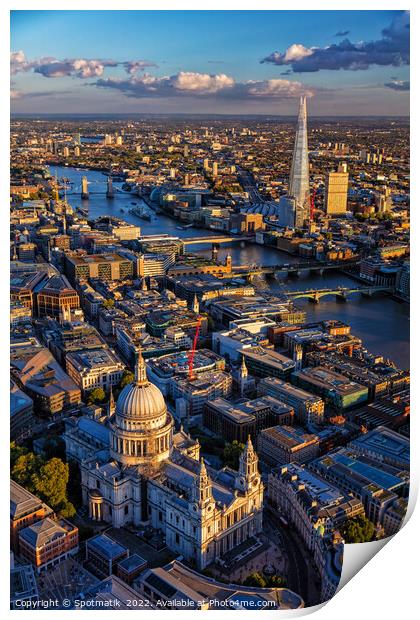 Aerial London famous buildings new and historic UK Print by Spotmatik 