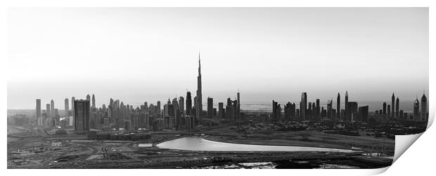 Aerial Panorama Dubai sunset Burj Khalifa  Print by Spotmatik 